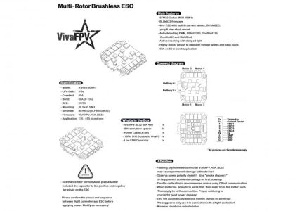 VivaFPV 45A BL32 4in1 Dshot1200 3-6S ESC – Bild 4