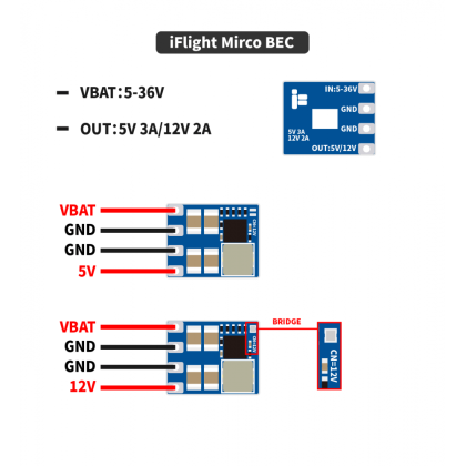 iFlight Micro 2-8S BEC 5V/12V Output – Bild 2