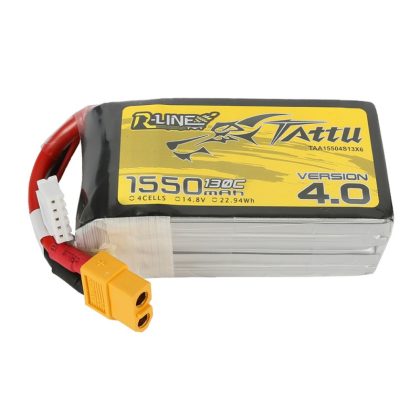 Tattu R-Line Version 4.0 1550mAh 14.8V 130C 4S1P Lipo mit XT60 – Bild 2